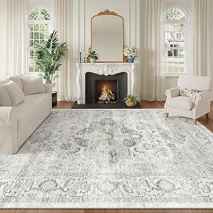 Washable 8x10 Area Rug - Large Soft Rugs for Living Room Vintage Stain Resistant Carpet for Bedro... | Amazon (US)