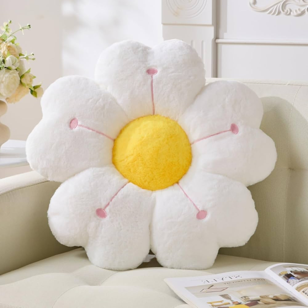 Flower Pillow, Flower Throw Pillow Cute Daisy Pillow Flower Shaped decorative pillows Cushion 15.... | Amazon (US)