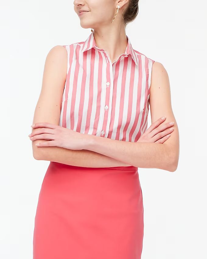 Sleeveless cotton poplin shirt in signature fit | J.Crew Factory