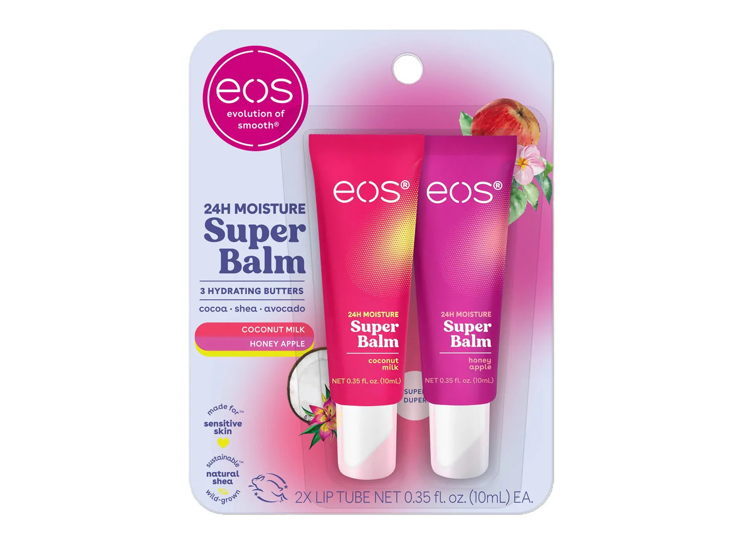 eos Super Balm Lip Balm Set 2 Pack | Women's | Clear | Size One Size | Beauty & Self Care | DSW
