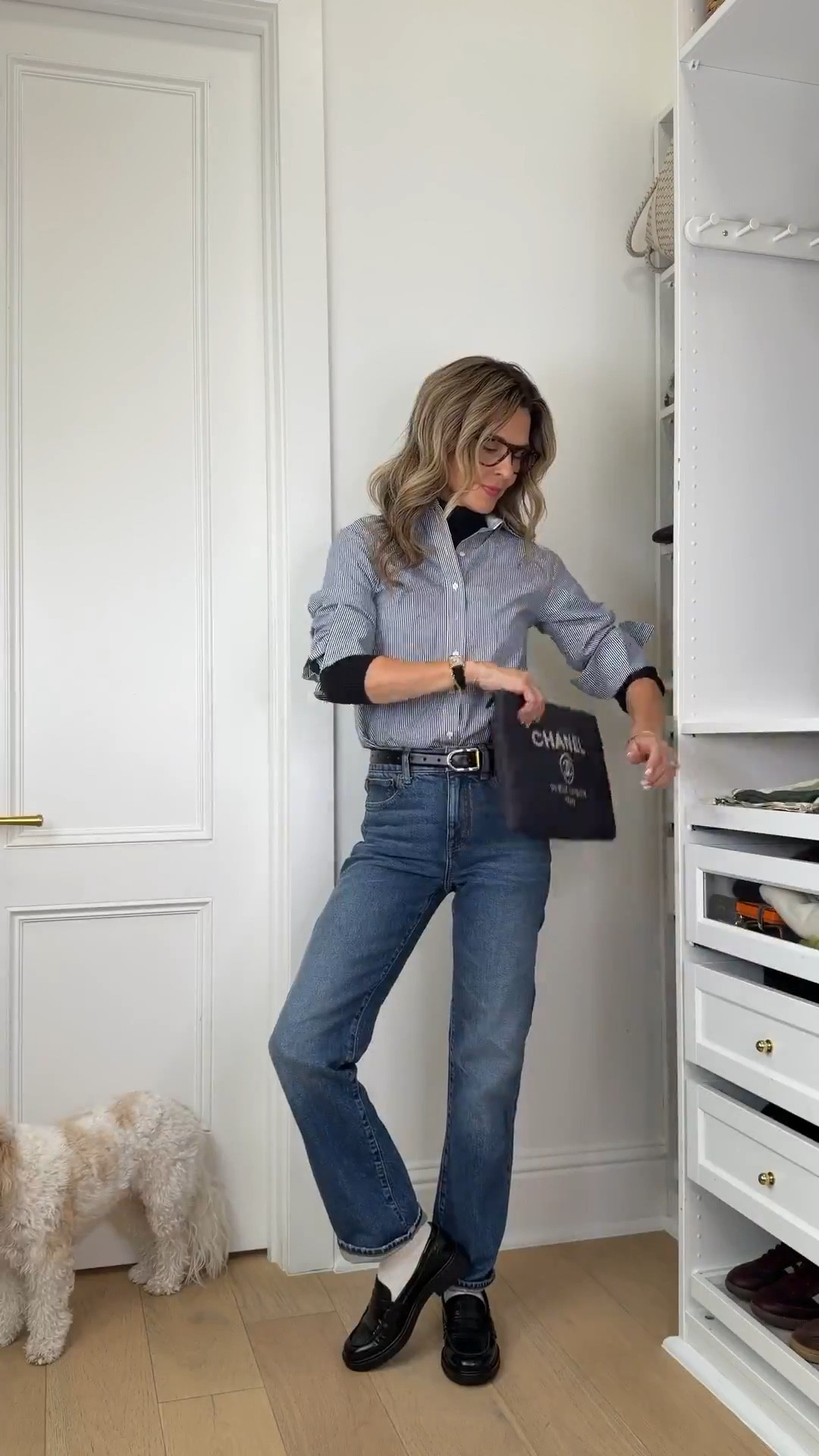 -J.Crew jeans TTS I’m 5’6” on sale now 
-Classic Six button up. Love the details! Code TAMMY10
-Julia Amory knit turtleneck sz S Discount code Tammy15
-Loafers TTS 
-glasses are so good!! 


#LTKgrwm #LTKootd #LTKOver40