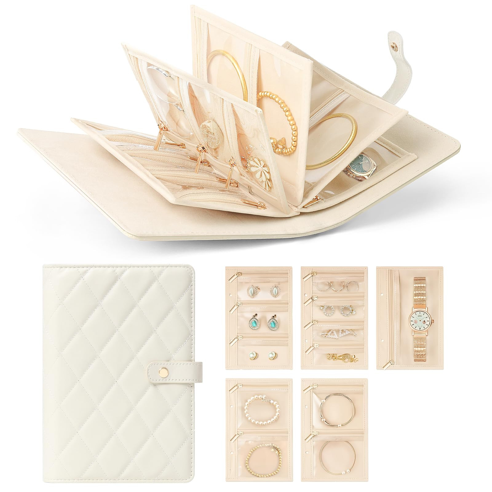 Anti-Tarnish Jewelry Organizer Book for Travel - Jewelry Storage Binder with Tangle-Free Divided ... | Amazon (US)