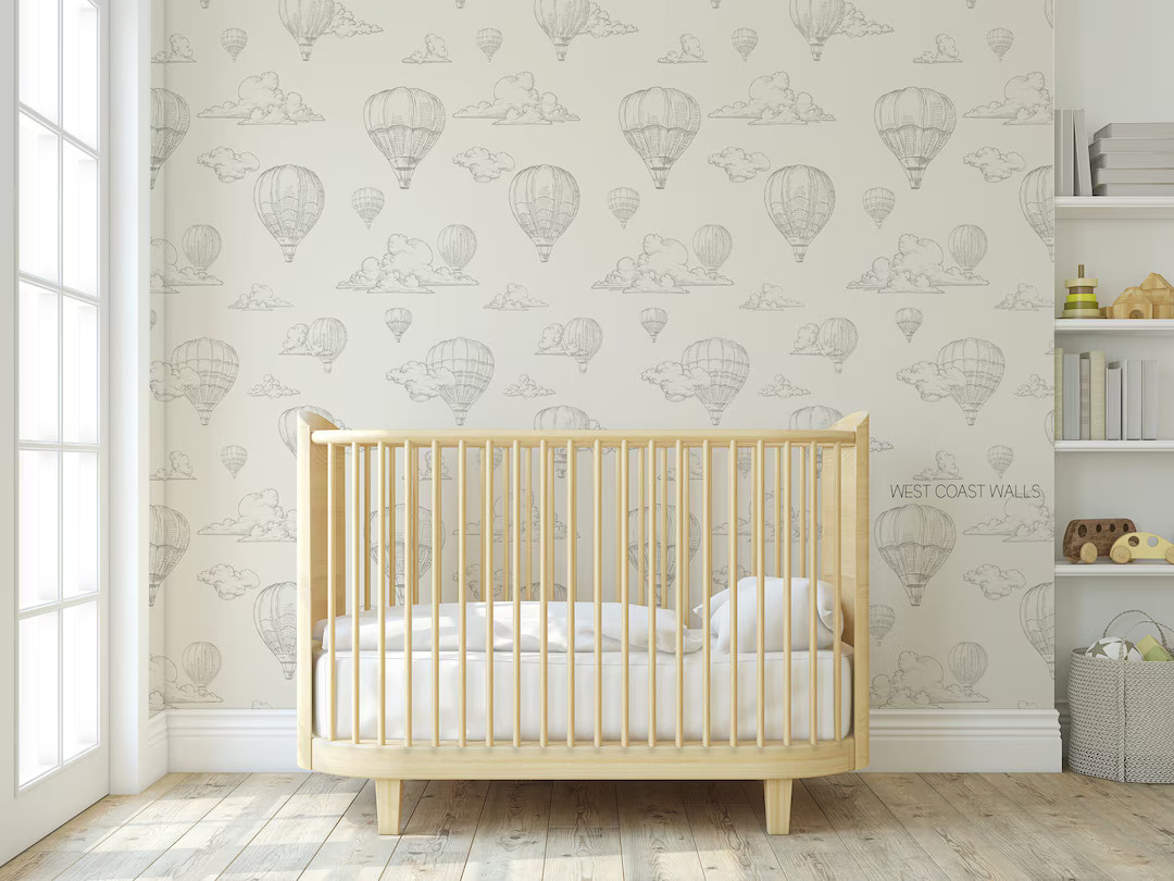 Vintage Hot Air Balloon Wallpaper, Alternate Colors Available / Wallpaper / Air Balloon Decor / A... | Etsy (US)