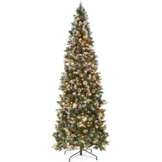 Best Choice Products Pre-Lit Partially Flocked Pencil Christmas Tree w/ Pine Cones, Foldable Stan... | Michaels Stores