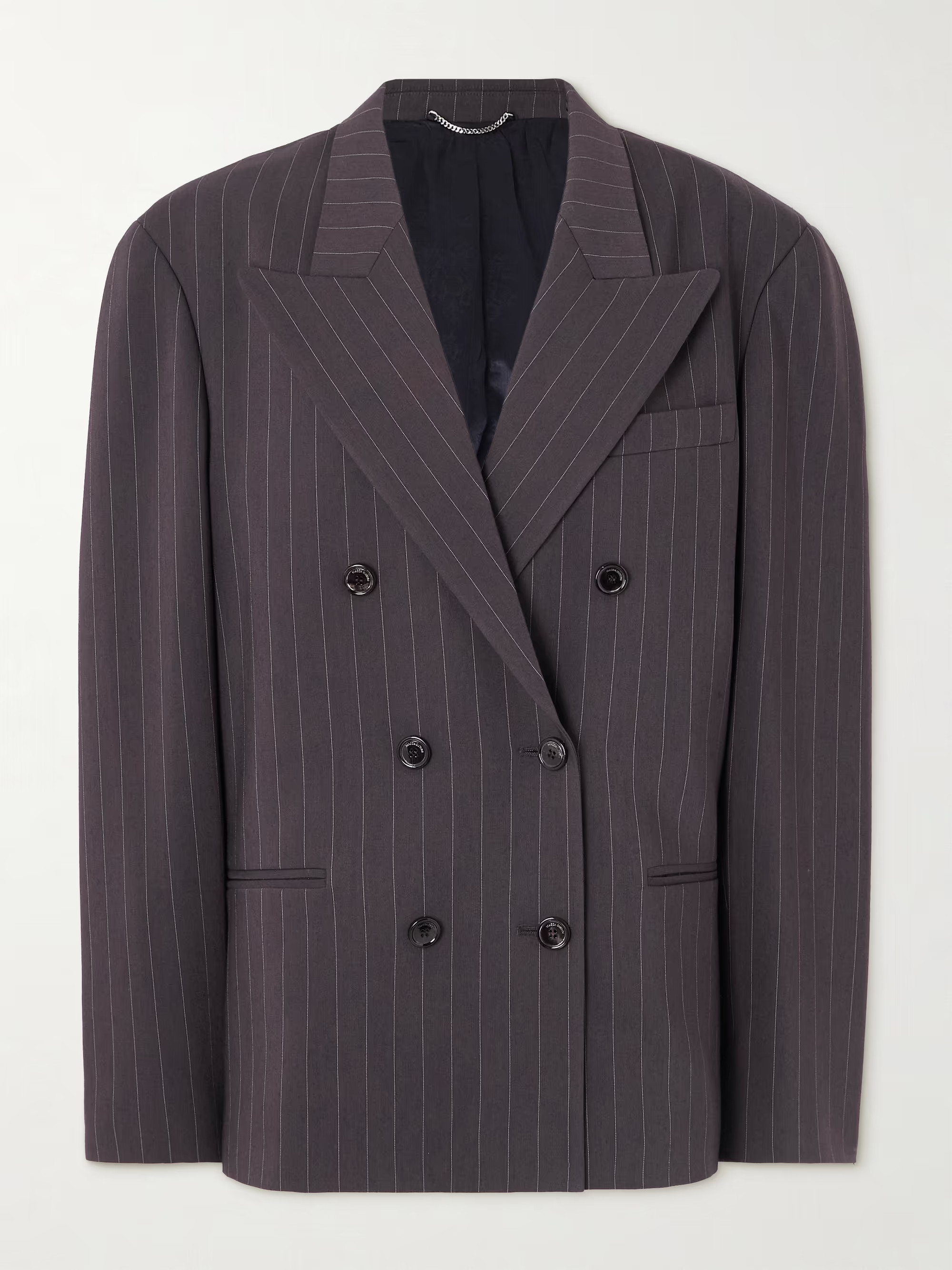 Oversized double-breasted pinstriped merino wool blazer | NET-A-PORTER (UK & EU)