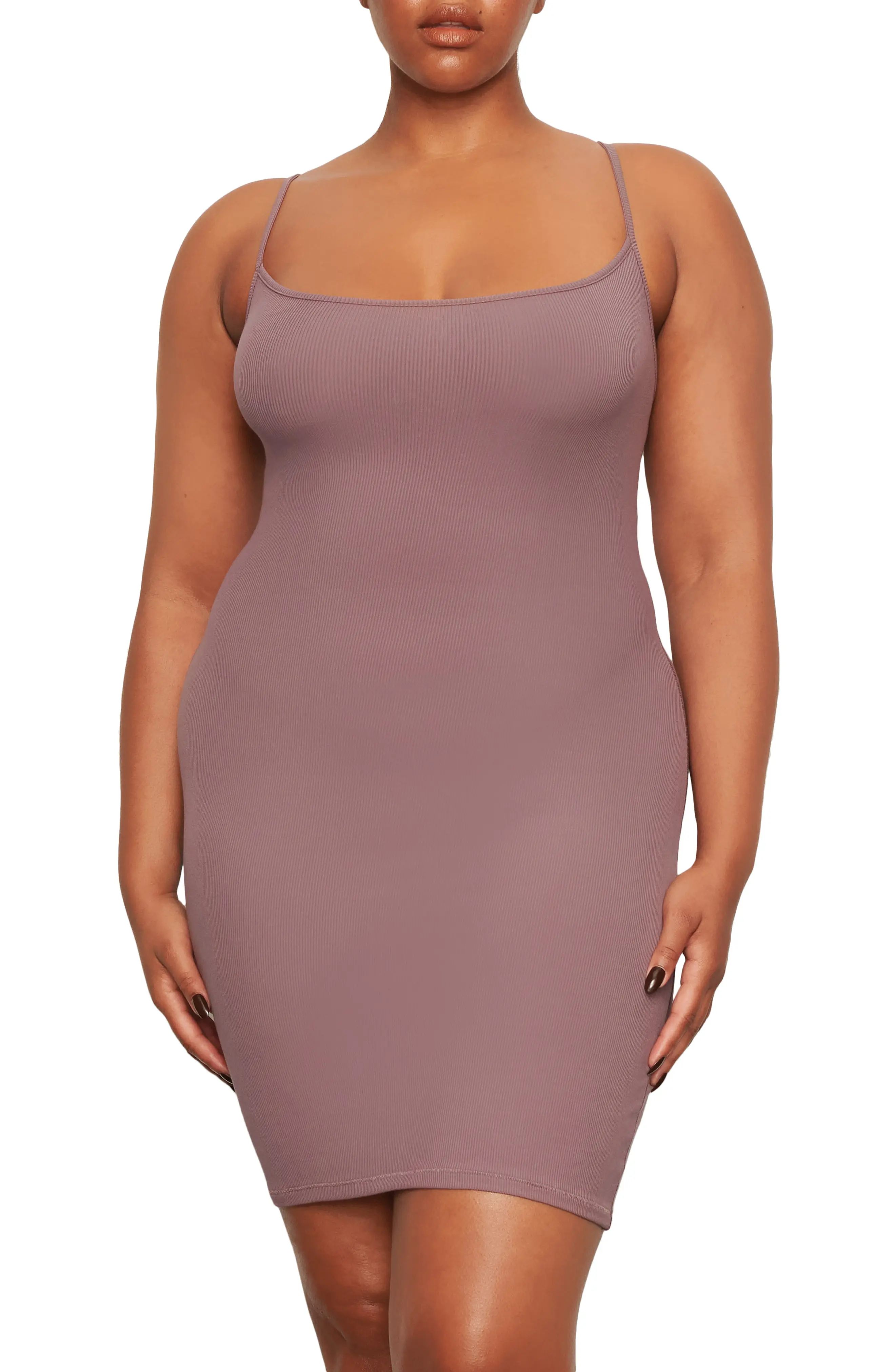 SKIMS Lounge Rib Slipdress, Size X-Small in Plum at Nordstrom | Nordstrom