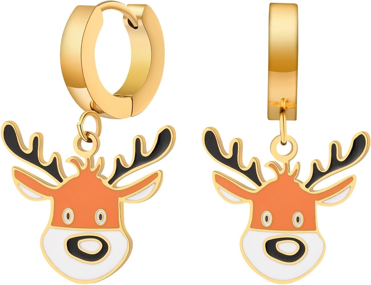 Christmas Earrings for Women 18K Gold Plated Small Hoop Earrings Santa Claus Christmas Tree Earri... | Amazon (US)