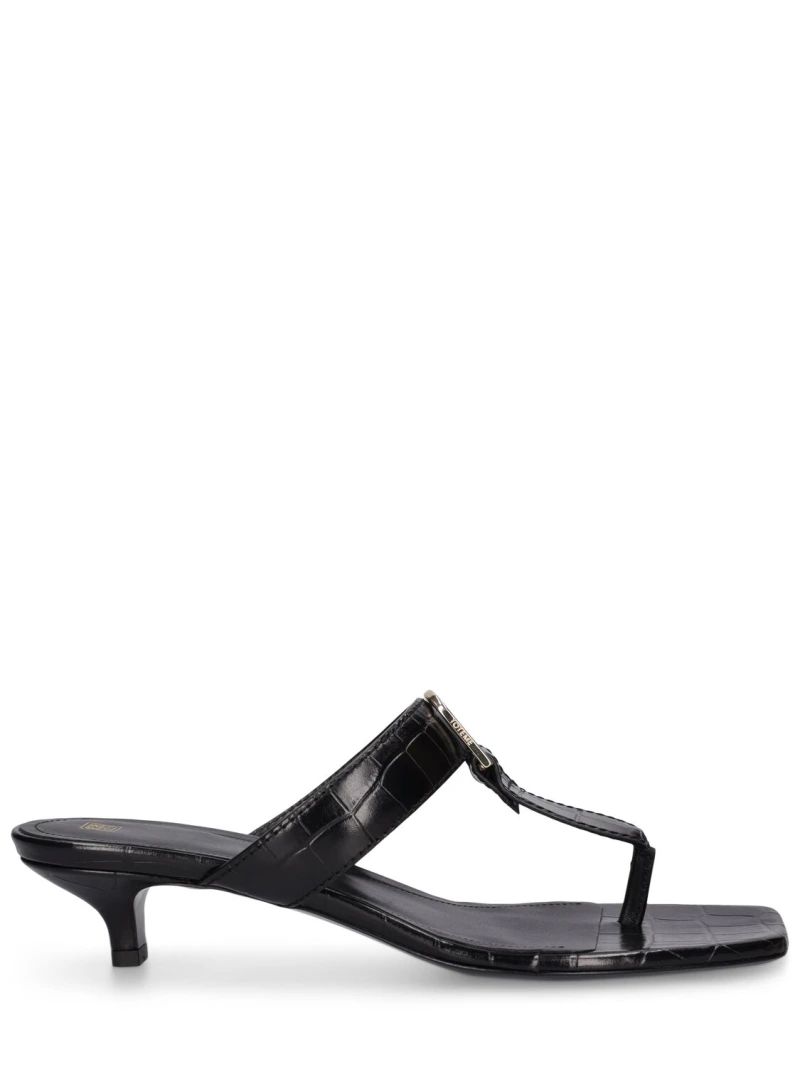 35mm Croc embossed leather thong sandals | Luisaviaroma