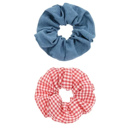 Way to Celebrate Americana Gingham and Denim Scrunchie Set | Walmart (US)