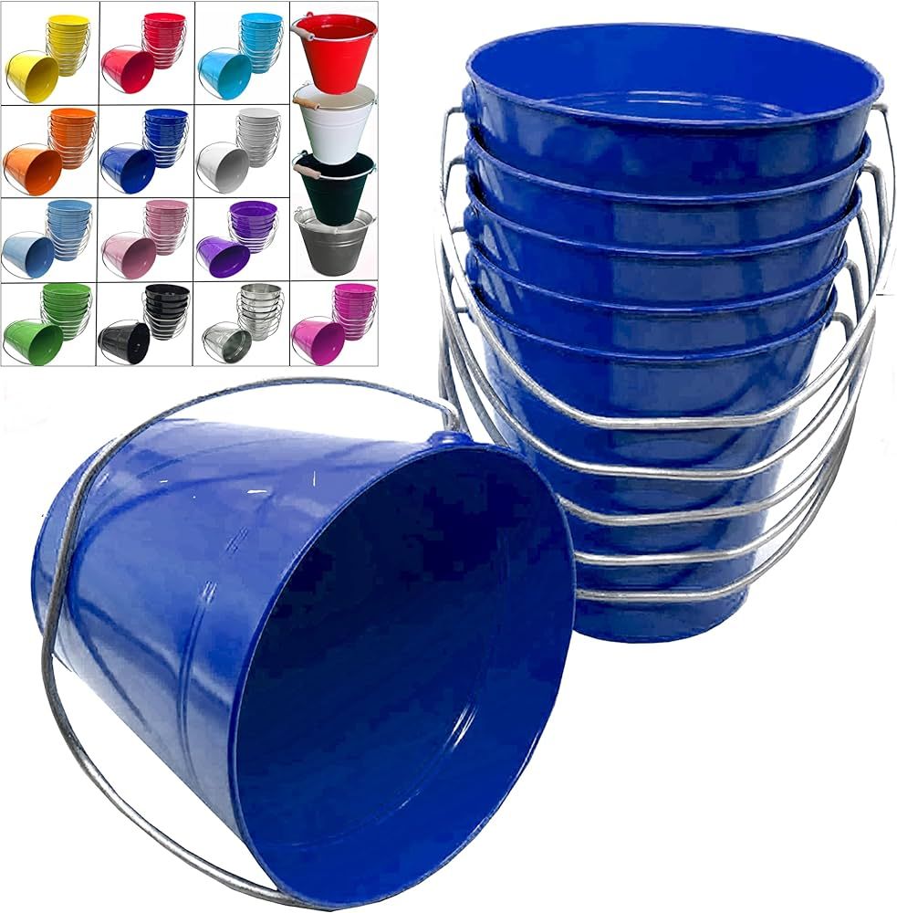 6 Pack, Size 5.6 x 6 H Royal Blue,Quality Metal Bucket, 1.5 Quart 6-Pack | Amazon (US)