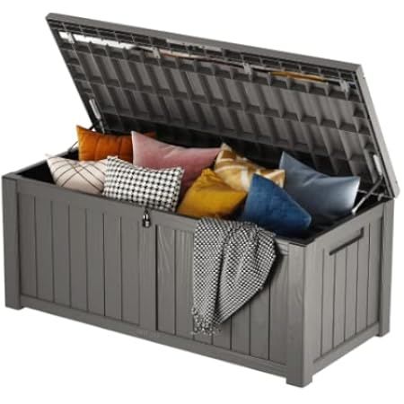 YITAHOME 120 Gallon Outdoor Storage Deck Box, Large Resin Patio Storage for Outdoor Pillows, Garden  | Amazon (US)
