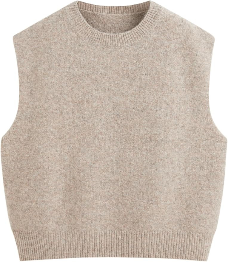 CIDER Women's Knit Sweater Vest Loose Fit Sleeveless Round Neck Oversized Pullover Sweater | Amazon (US)