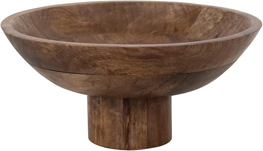Bloomingville Mango Wood Footed, Walnut Finish Bowl, 12" L x 12" W x 5" H, Brown | Amazon (US)