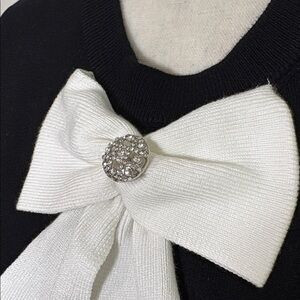 Karl Lagerfeld Black and White Bow Sweater | Poshmark