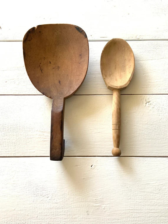 Vintage wooden butter paddle and serving spoon | Etsy (US)