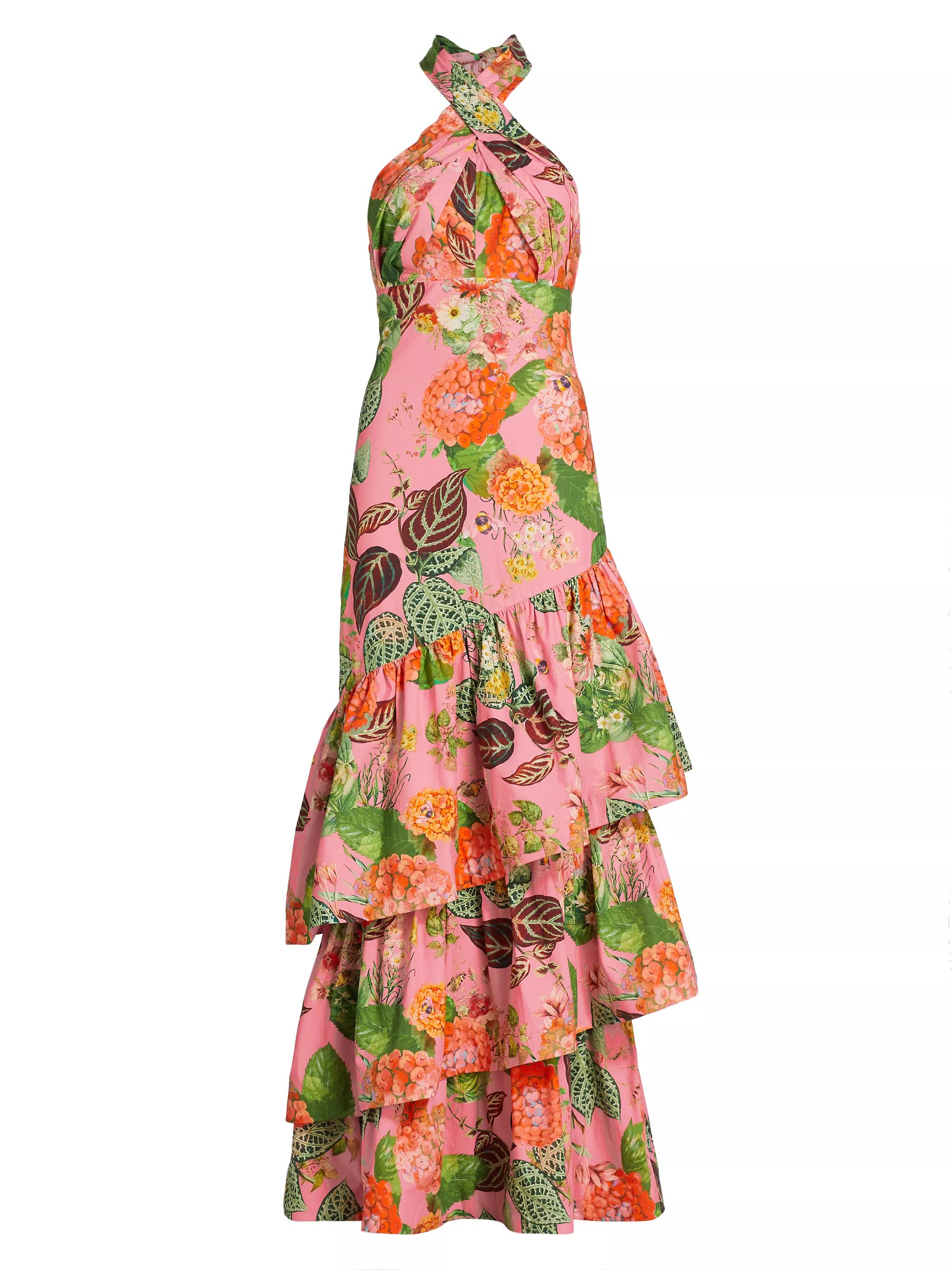 Perla Floral Ruffled Halter Dress | Saks Fifth Avenue