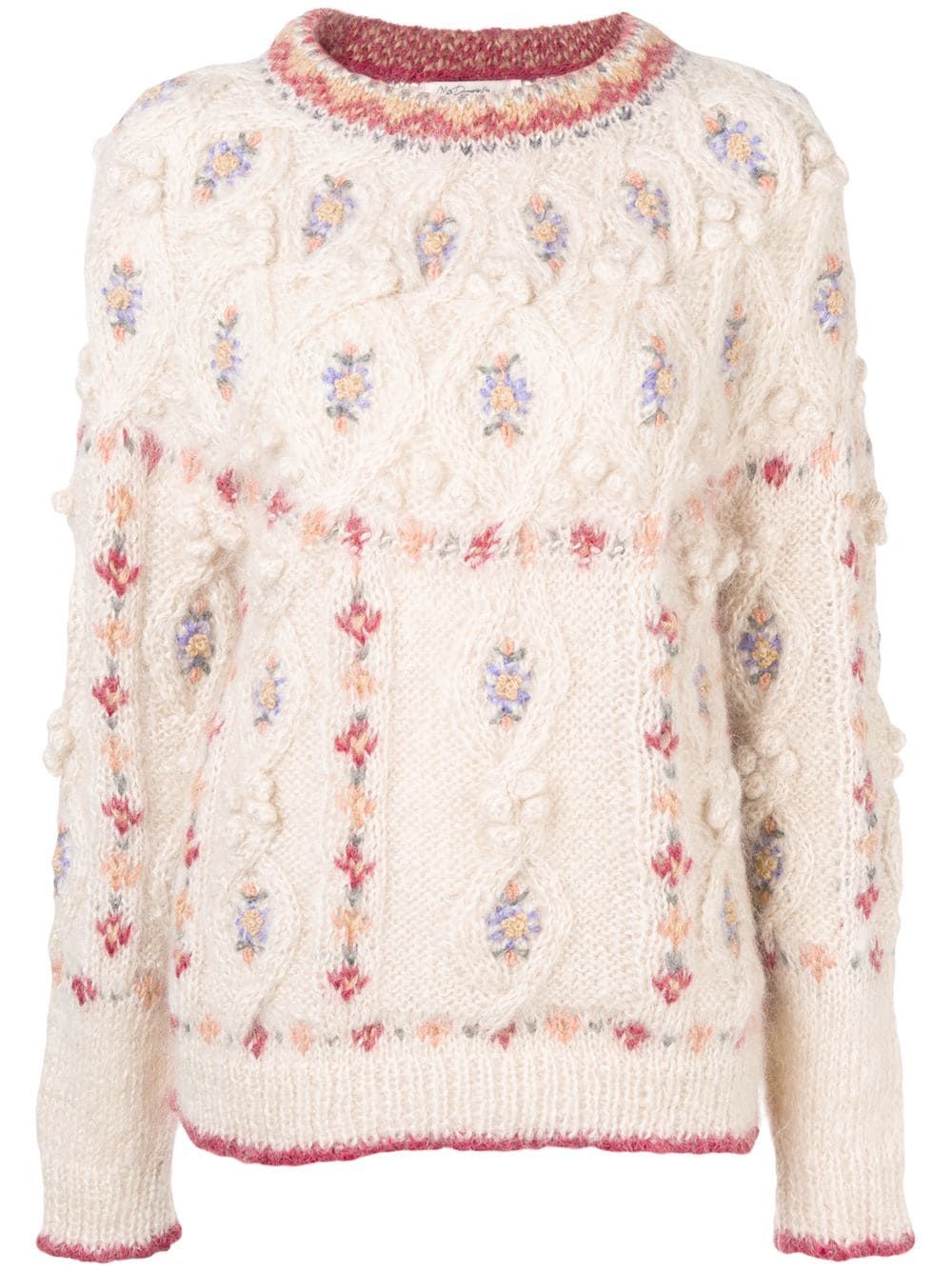 Mes Demoiselles round neck cable knit jumper - Neutrals | FarFetch Global