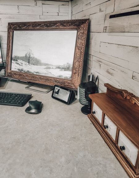 Make your own computer monitor frame to bring a little beauty into your office nook!

#LTKhome #LTKfamily