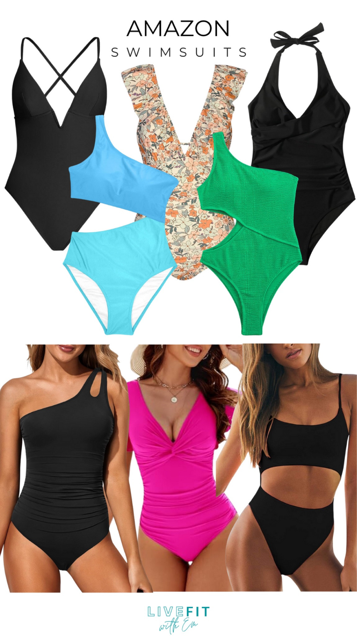 Dive into spring break with these chic Amazon finds! 🌞 From classic black to vibrant prints, there's a one-piece for every mood and every wave. Which one will you make a splash in? 💦 #AmazonFinds #SwimwearStyle #OnePieceSwimsuit #BeachReady 

#LTKswim #LTKSeasonal #LTKfindsunder50