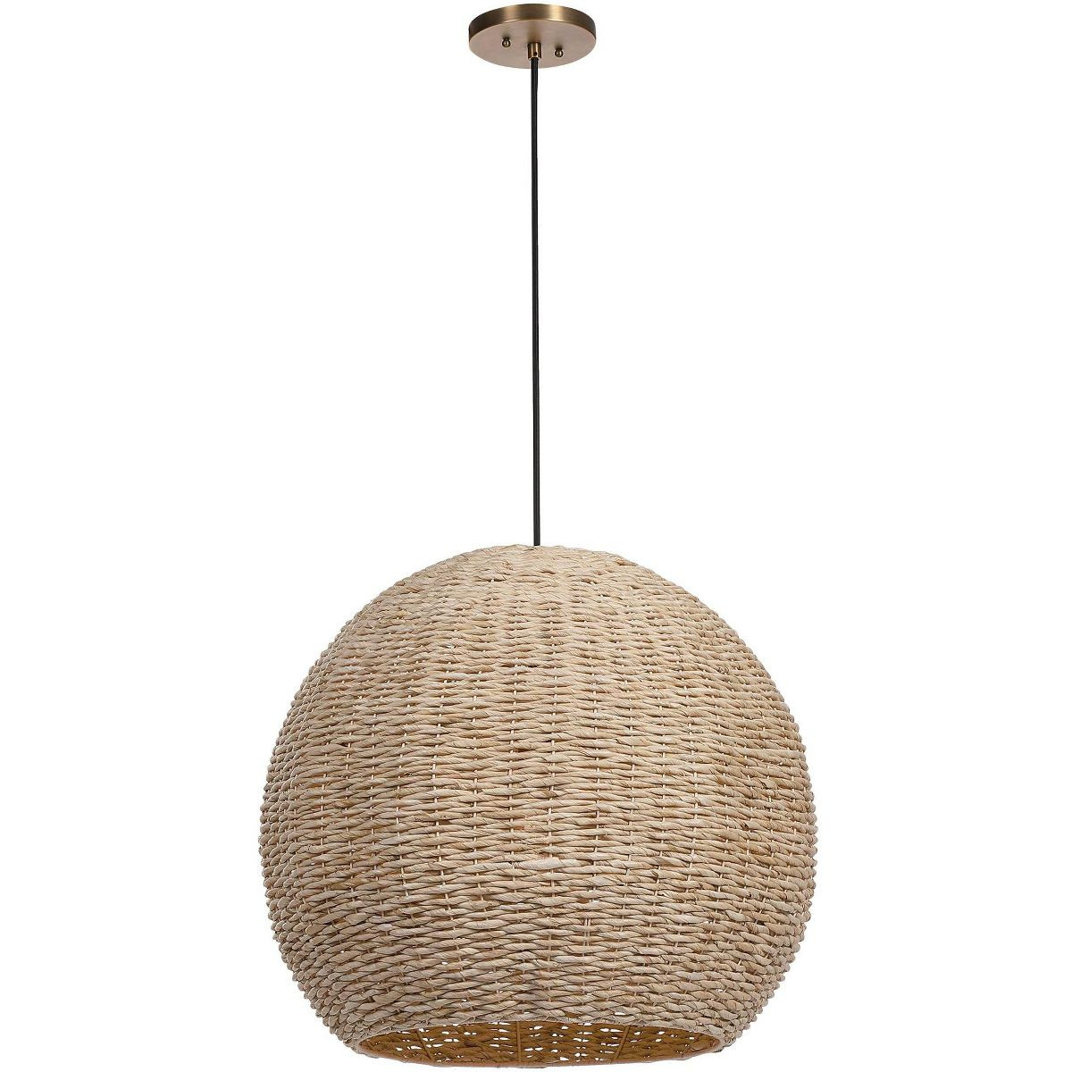 Uttermost Steel Pendant Light 24" Wide Farmhouse Natural Seagrass Dome Shade for Dining Room Hous... | Target