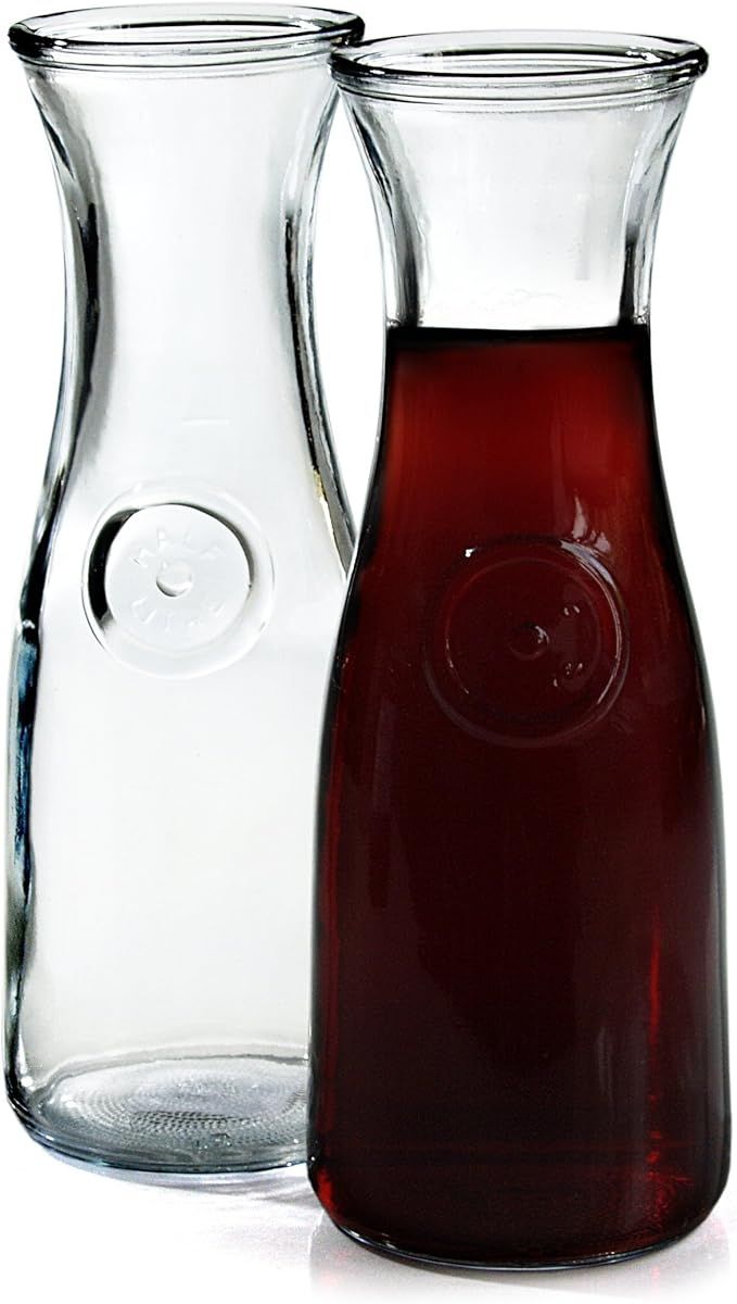 Anchor Hocking 0.5 Liter Glass Wine Carafe, Set of 2, Clear | Amazon (US)