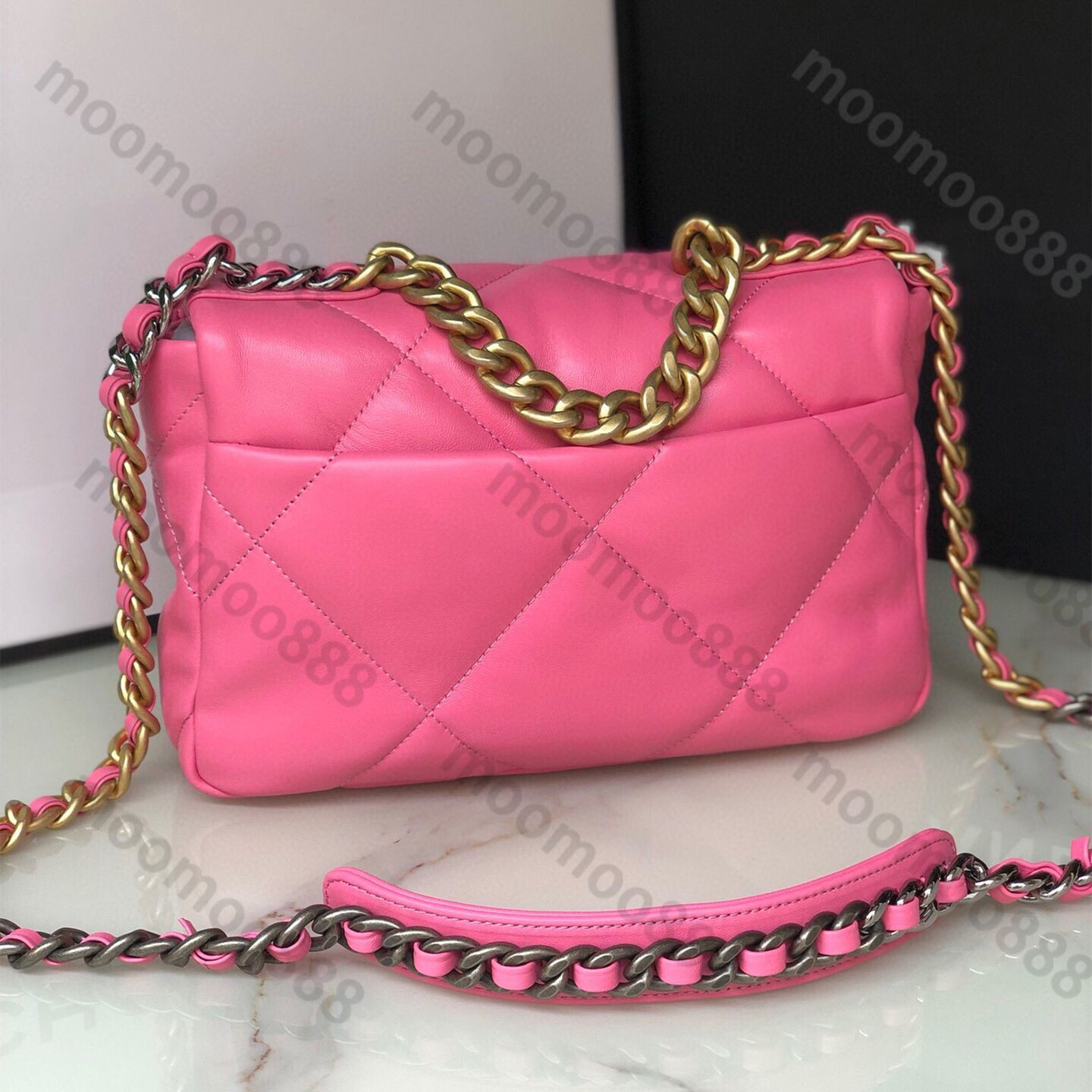 10A Top Tier Medium 19 Flap Black Bags 26cm Mirror Quality Lambskin Quilted Handbag Womens Real L... | DHGate