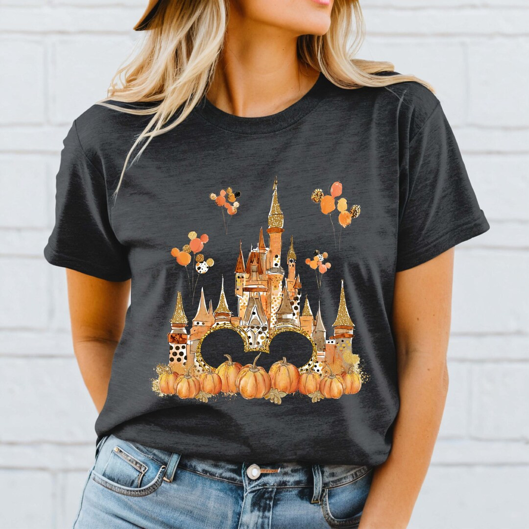 Disney Castle Pumpkin Shirt, Magic Kingdom Fall Season Trip Shirt, Disney Thanksgiving T-shirt, D... | Etsy (US)