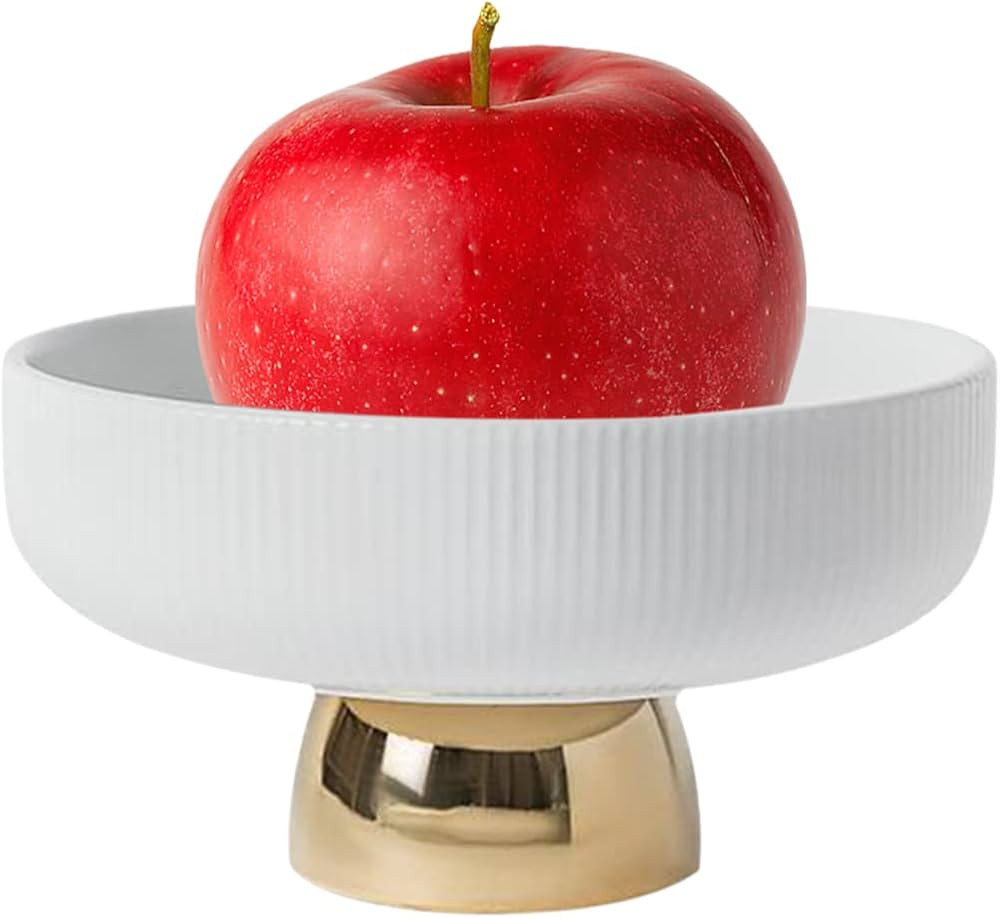 Ceramic Footed Bowl Round Pedestal Bowl Decorative Fruit Dish Holder Dessert Display Stand for Ki... | Amazon (US)