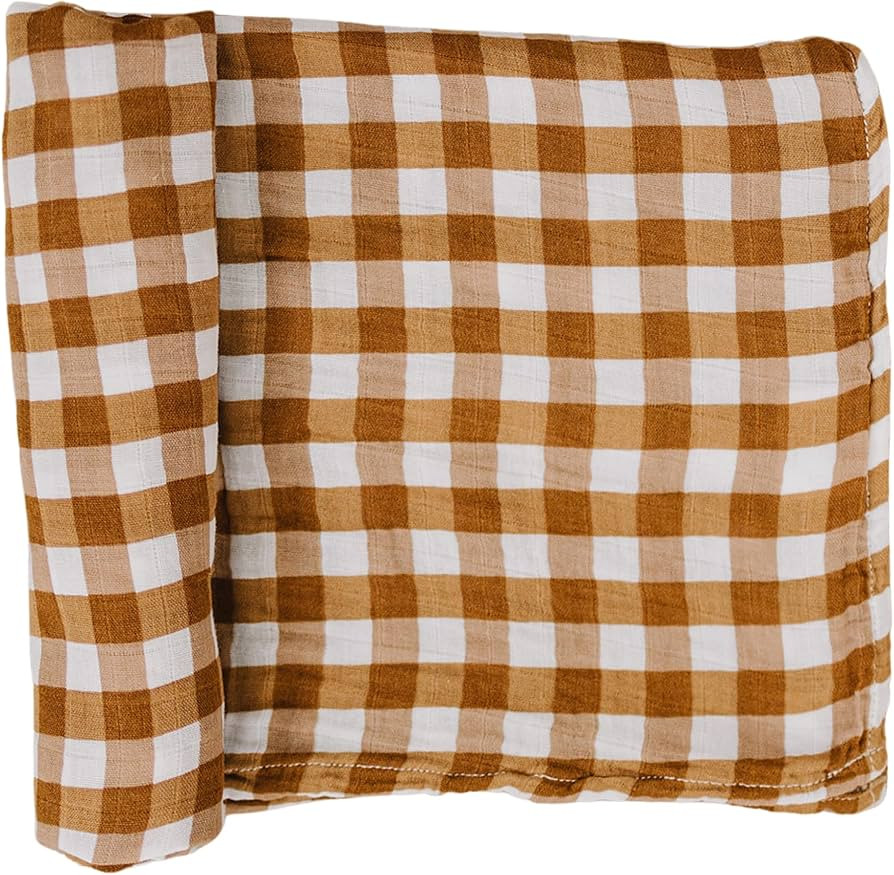 Mebie Baby Gingham Muslin Swaddle, Modern and Neutral Swaddle Blanket for Baby Girl or Boy, Soft ... | Amazon (US)