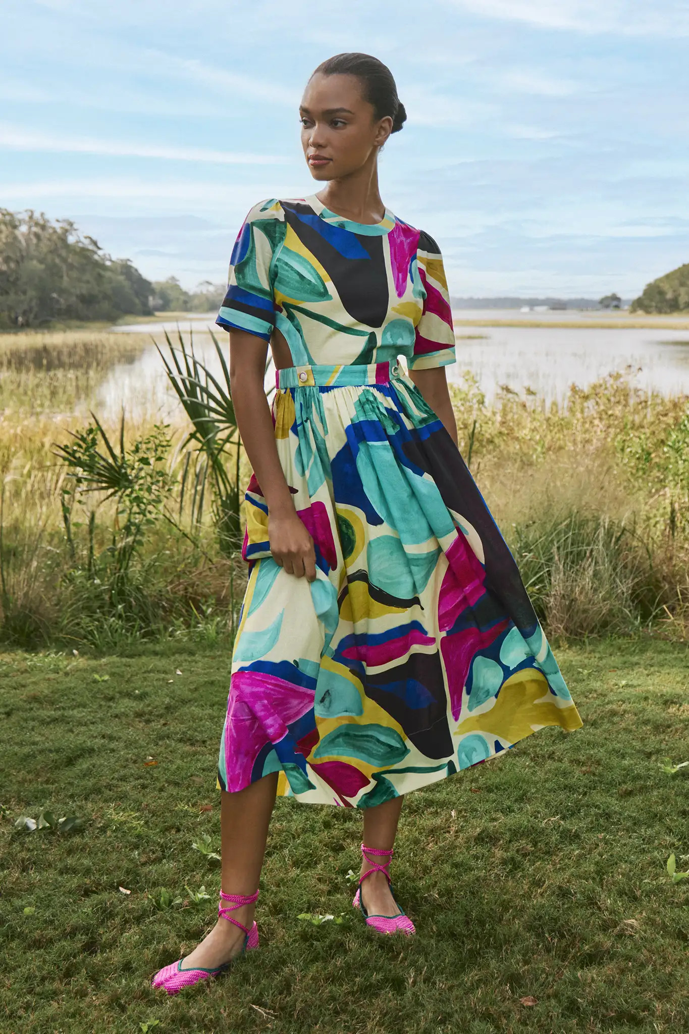 Jada Dress | Cut Out Midi Dress | Hunter Bell | Hunter Bell