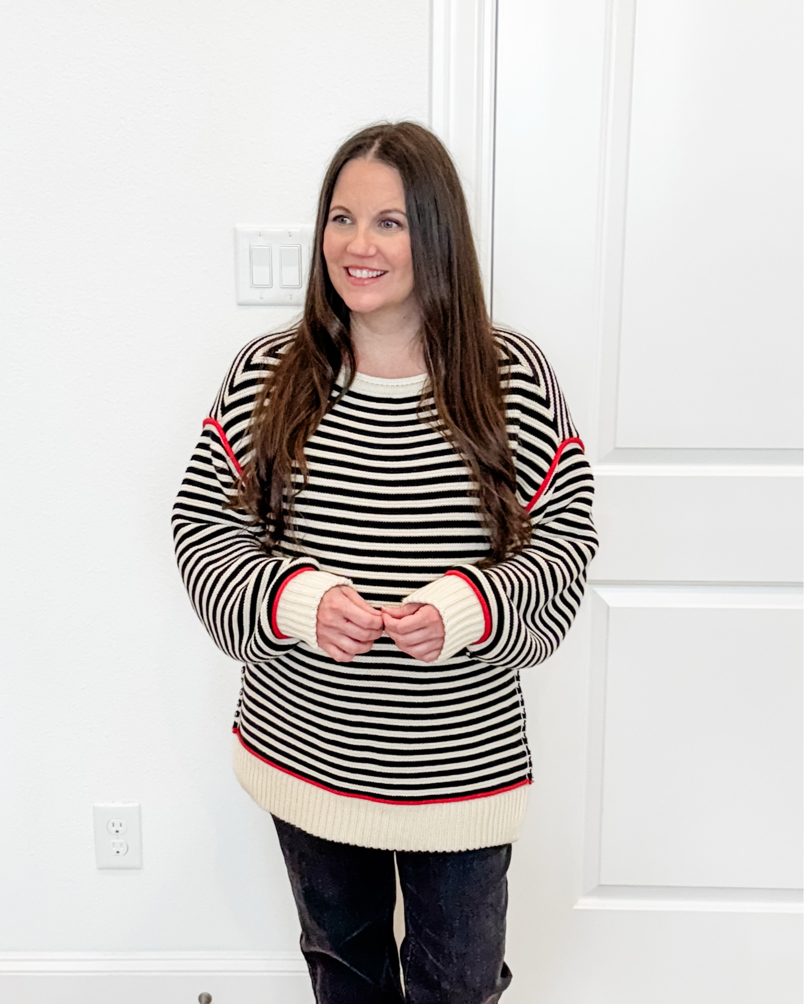 Cozy + Polished Pregnancy Style

If you’re looking for simple casual outfits that still feel put together, this winter outfit is a winner. The striped pullover sweater pairs perfectly with black jeans, and these truly are the best maternity jeans for bump-friendly wear. Added black Mary Jane ballet flats to keep it classic and comfortable.
An easy, elevated pregnancy outfit for errands or casual plans.


#LTKPetite #LTKSeasonal #LTKBump