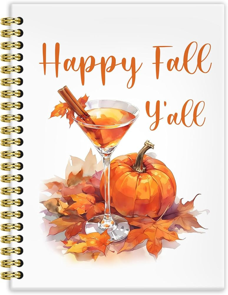 BRRNYOI Fall Pumpkin Martini Notebook Journal 5.5x8.3, Gifts for Martini Cocktail Lovers Journal,... | Amazon (US)