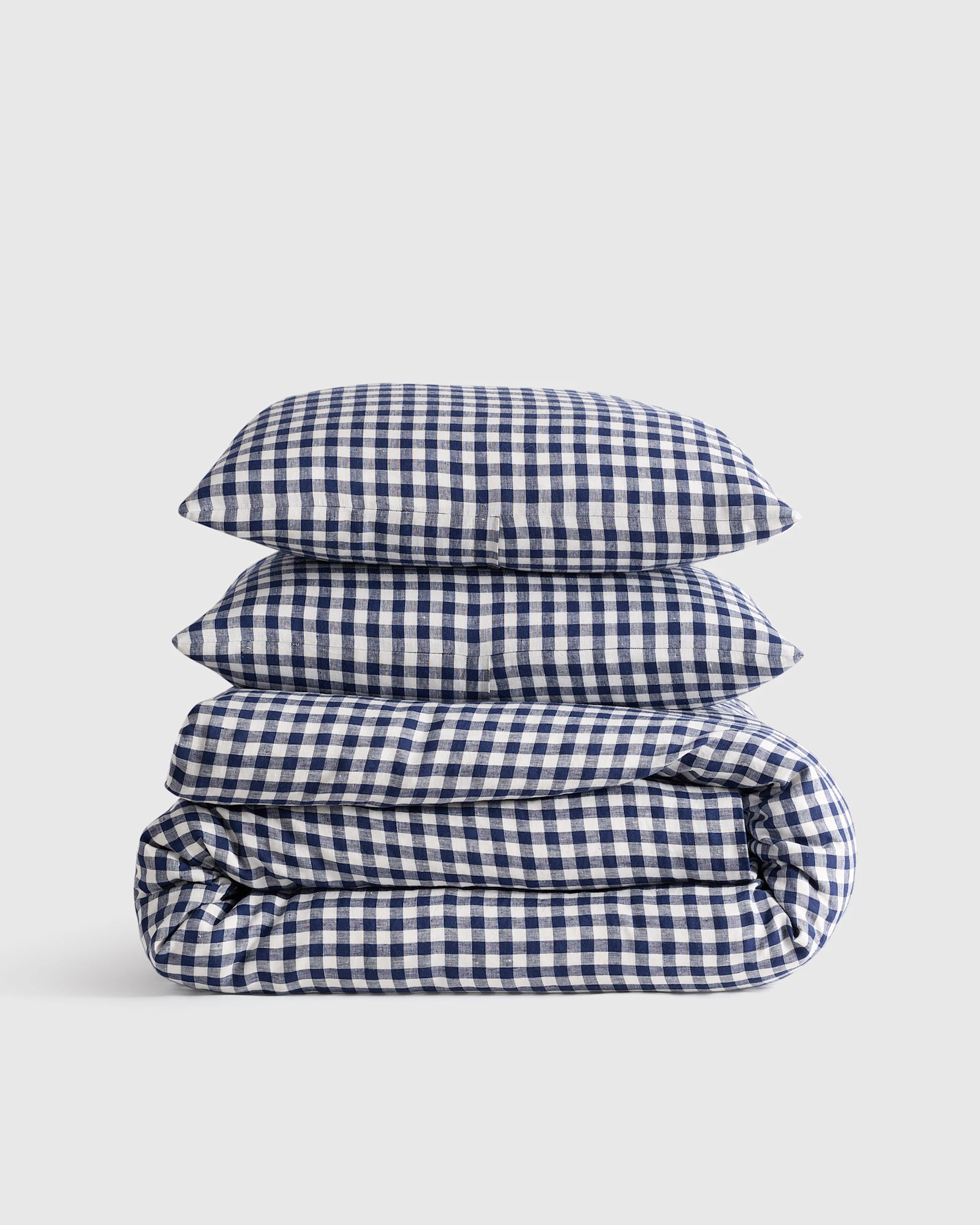 European Linen Gingham Duvet Cover Set | Quince