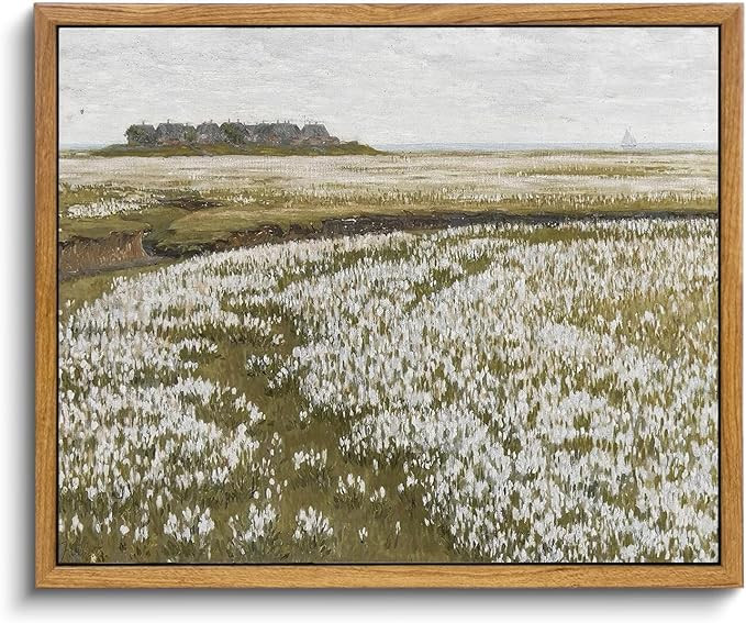 KBKBART Framed Vintage Wall Art Prints, Retro Countryside Flower Field Nature Wilderness Canvas P... | Amazon (US)
