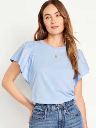 Flutter-Sleeve Combination Top | Old Navy (US)