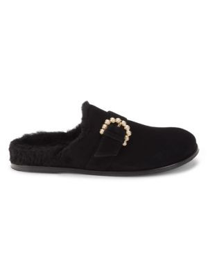 Piper Chill Embellished Suede & Shearling Lined Mules | Saks Fifth Avenue OFF 5TH