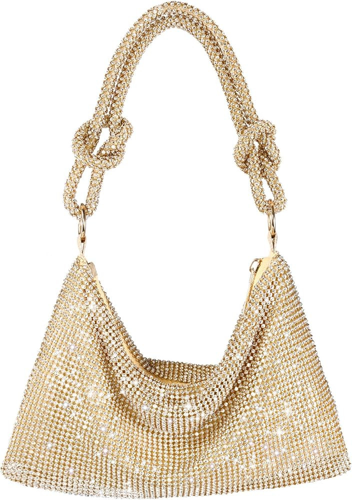 Rhinestone Purse, Pink Evening Bag, Sparkly Gold Clutch Purse | Amazon (US)