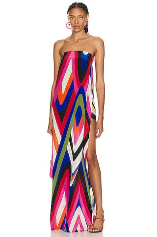 Emilio Pucci Strapless Maxi Dress in Fuchsia | FWRD 