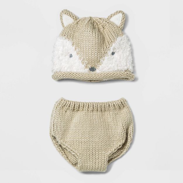 Baby Fox Hat and Diaper Cover Set - Cloud Island™ White | Target