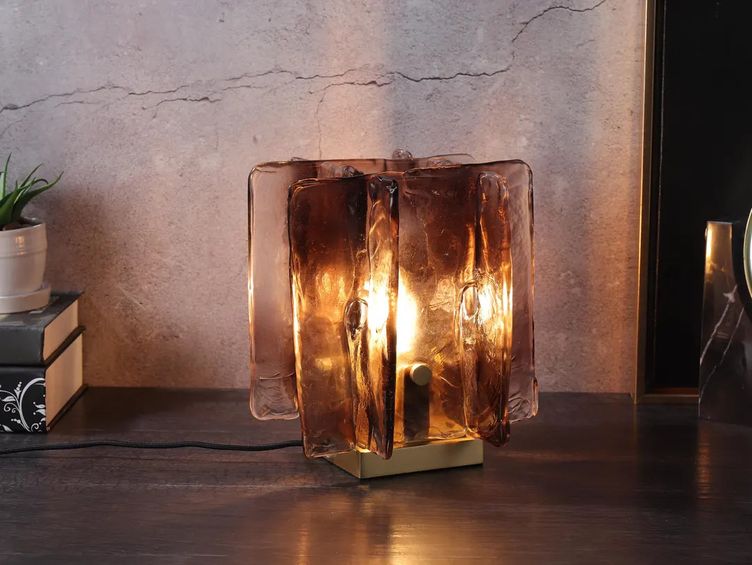 Copper and Glass Table Lamp | Modern Industrial Elegance | Stylish Vintage Copper Glass Desk Ligh... | Etsy (US)