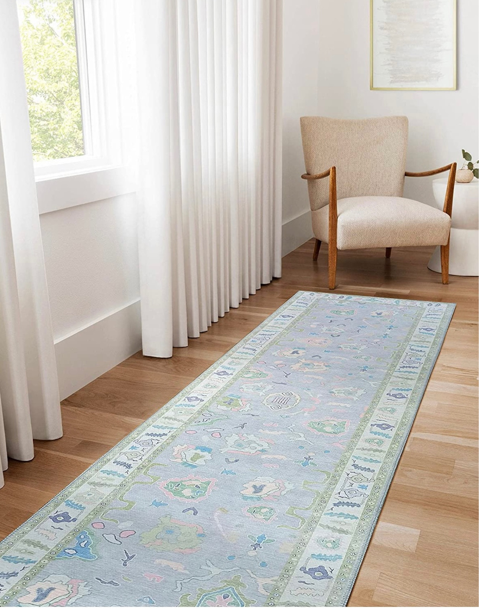 modern oushak rug! pastel rug, grand millennial, lavender, pink, blue, green, oriental rug, runner, kids rugs. 

#LTKunder50 #LTKhome #LTKunder100