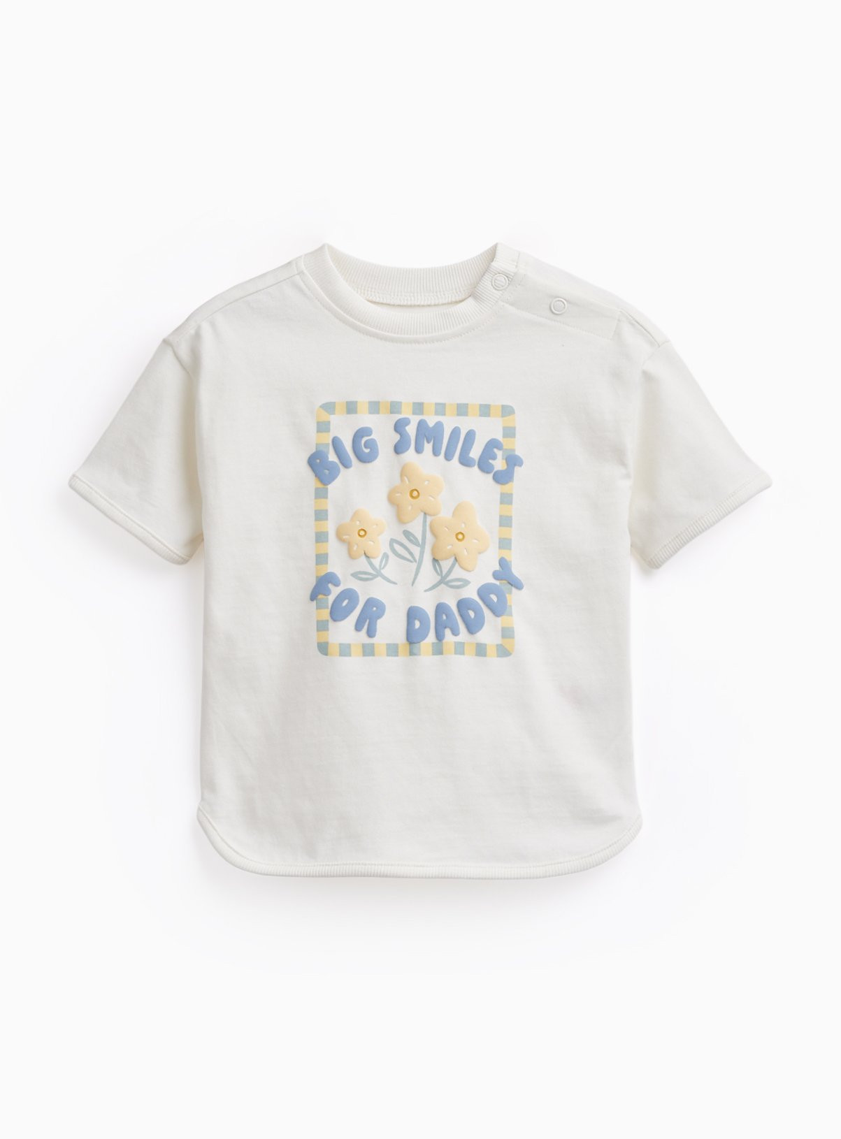 White Big Smiles For Daddy Graphic T-Shirt 9-12 months | Tu Clothing