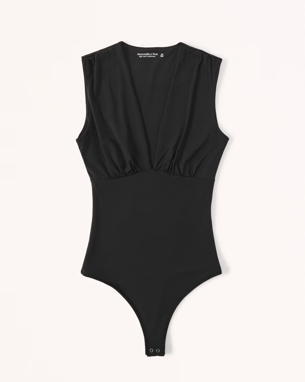 Ruched V-Neck Bodysuit | Abercrombie & Fitch (US)