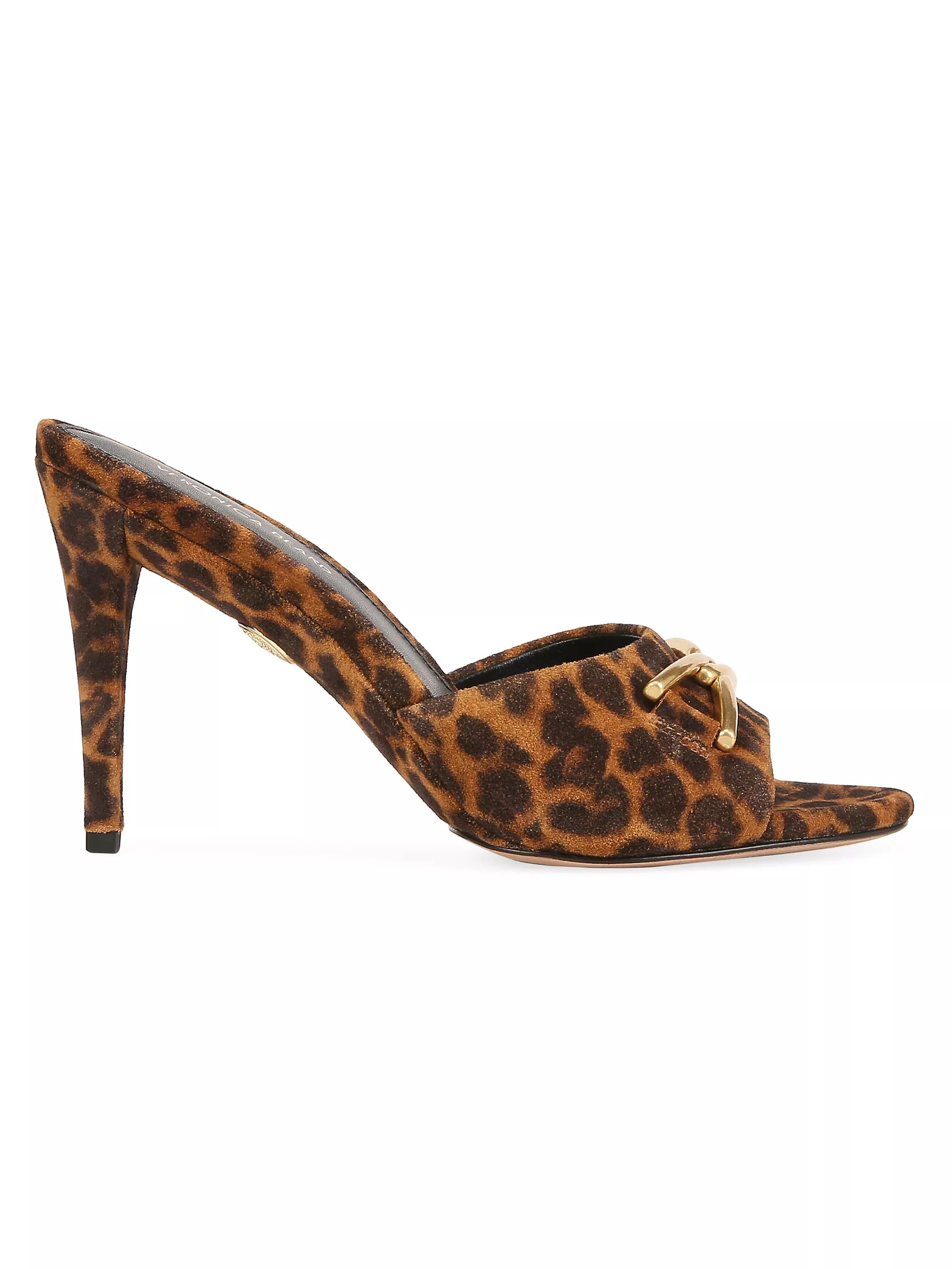 Shop Veronica Beard Mirren 95MM Leopard-Print Leather Sandals | Saks Fifth Avenue | Saks Fifth Avenue