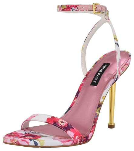 Nine West Women's Reina Heeled Sandal, Pink Tea Party Floral Multi 668, 6 | Amazon (US)