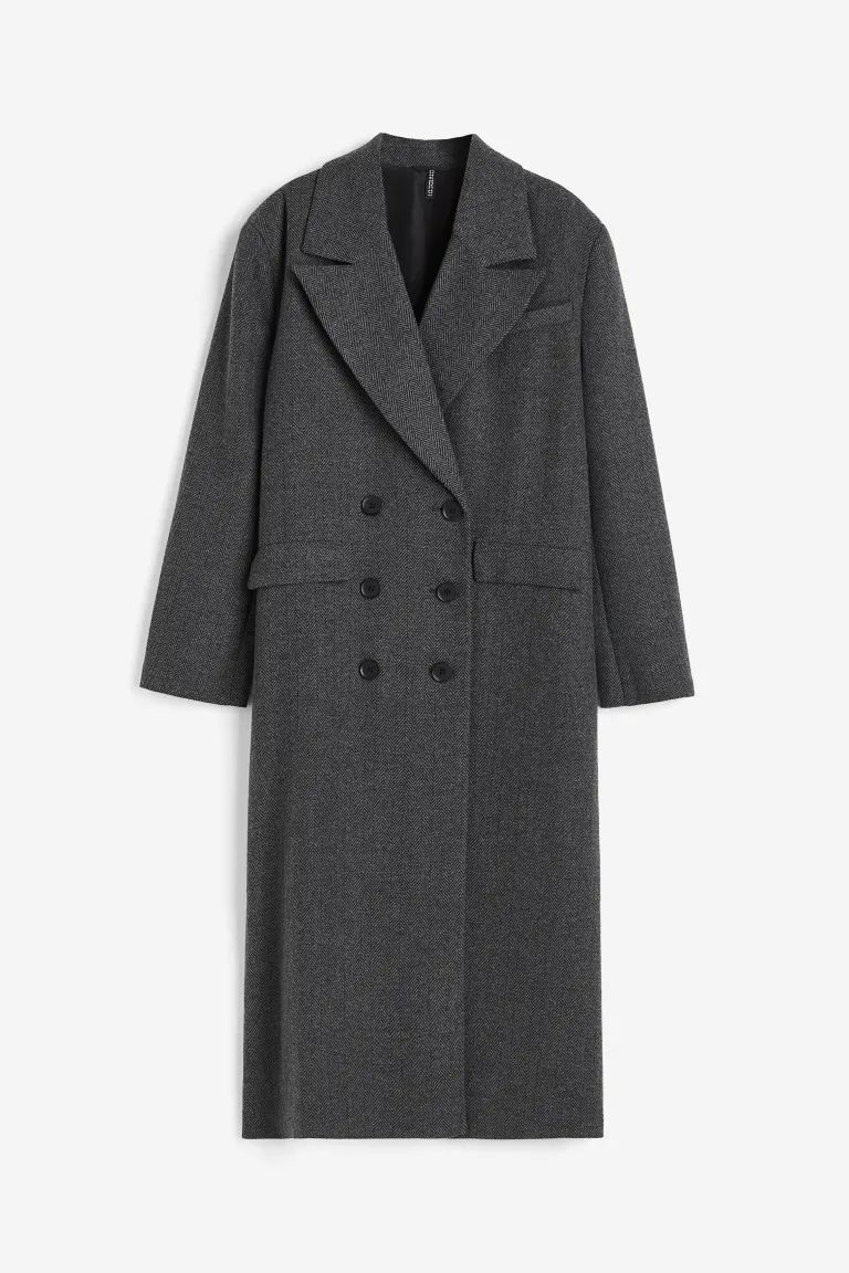 Zweireihiger Mantel aus Twill | H&M (DE, AT, CH, NL, FI)