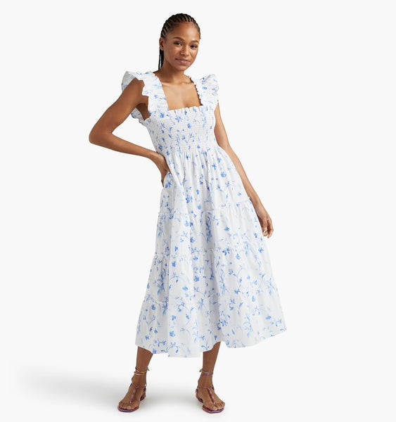 The Ellie Nap Dress - Blue Botanical | Hill House Home