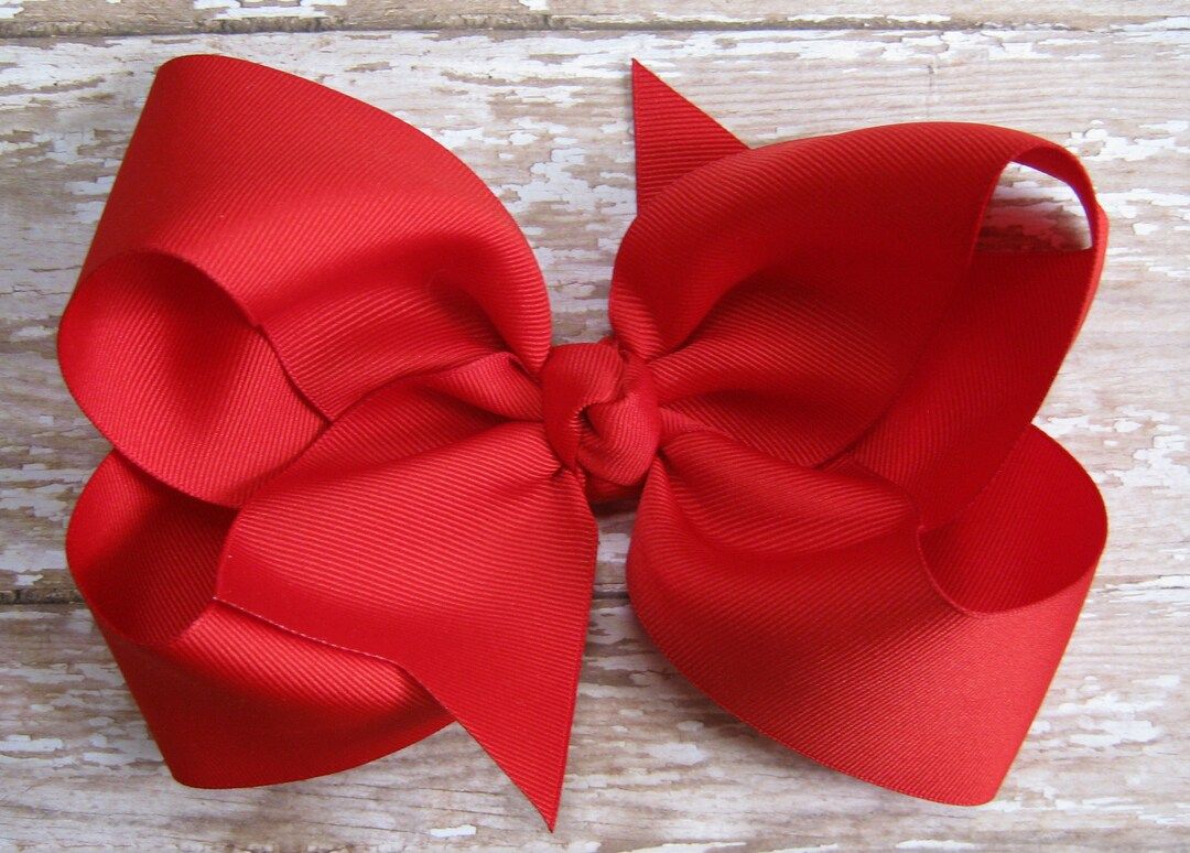Large 6 inch Grosgrain Hair Bow in Red Big Girls Boutique Style Hairbow | Etsy (US)