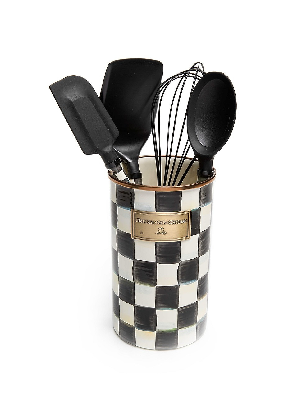 Courtly Check Enamel 5-Piece Utensils & Holder Set | Saks Fifth Avenue
