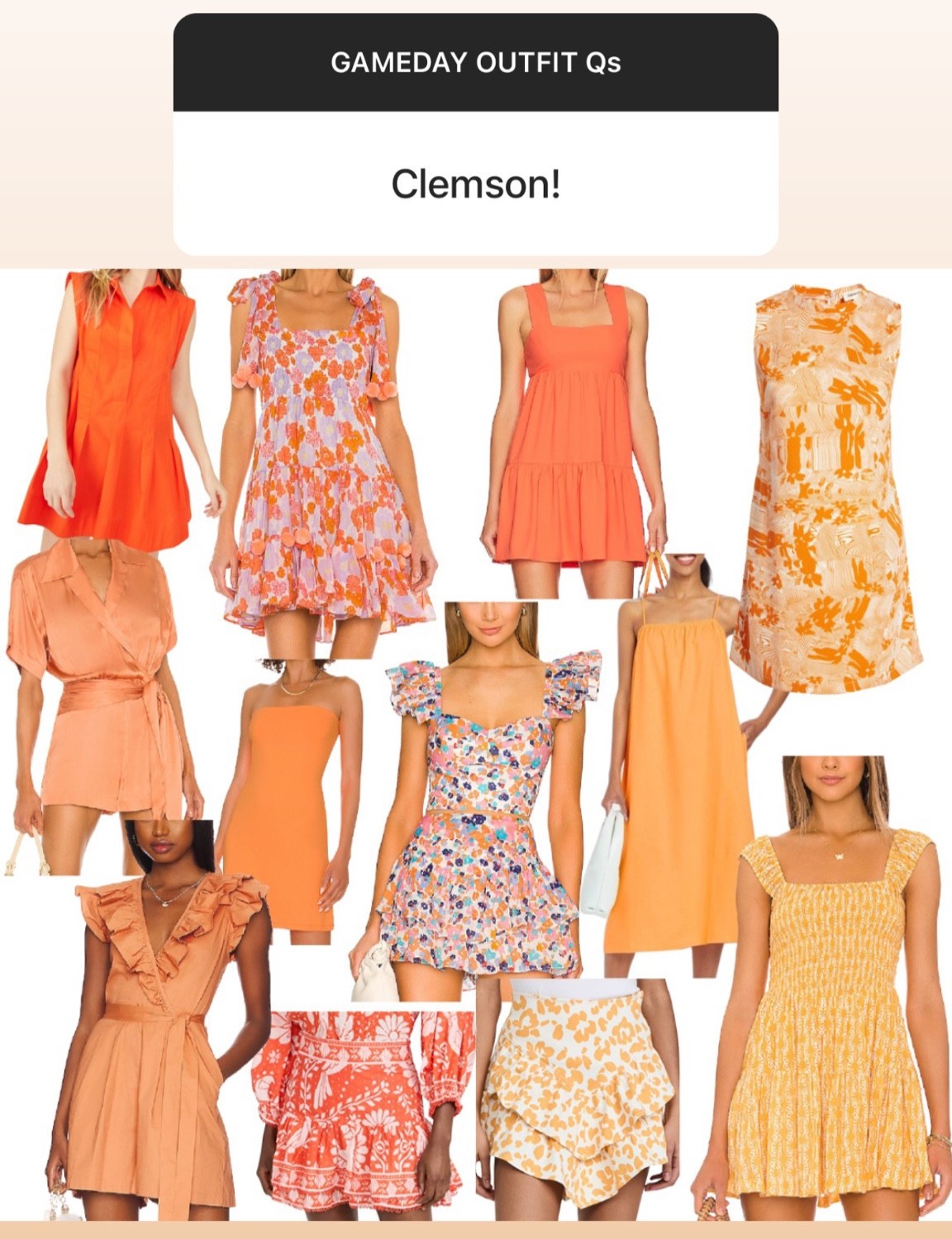 ORANGE GAME DAY!! PART 2. 

// Clemson football, auburn game day, orange outfits, college football, game day outfits, college outfits 

#LTKunder100 #LTKU #LTKSeasonal